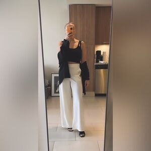 Max Studio Cream Wide-Leg Pants